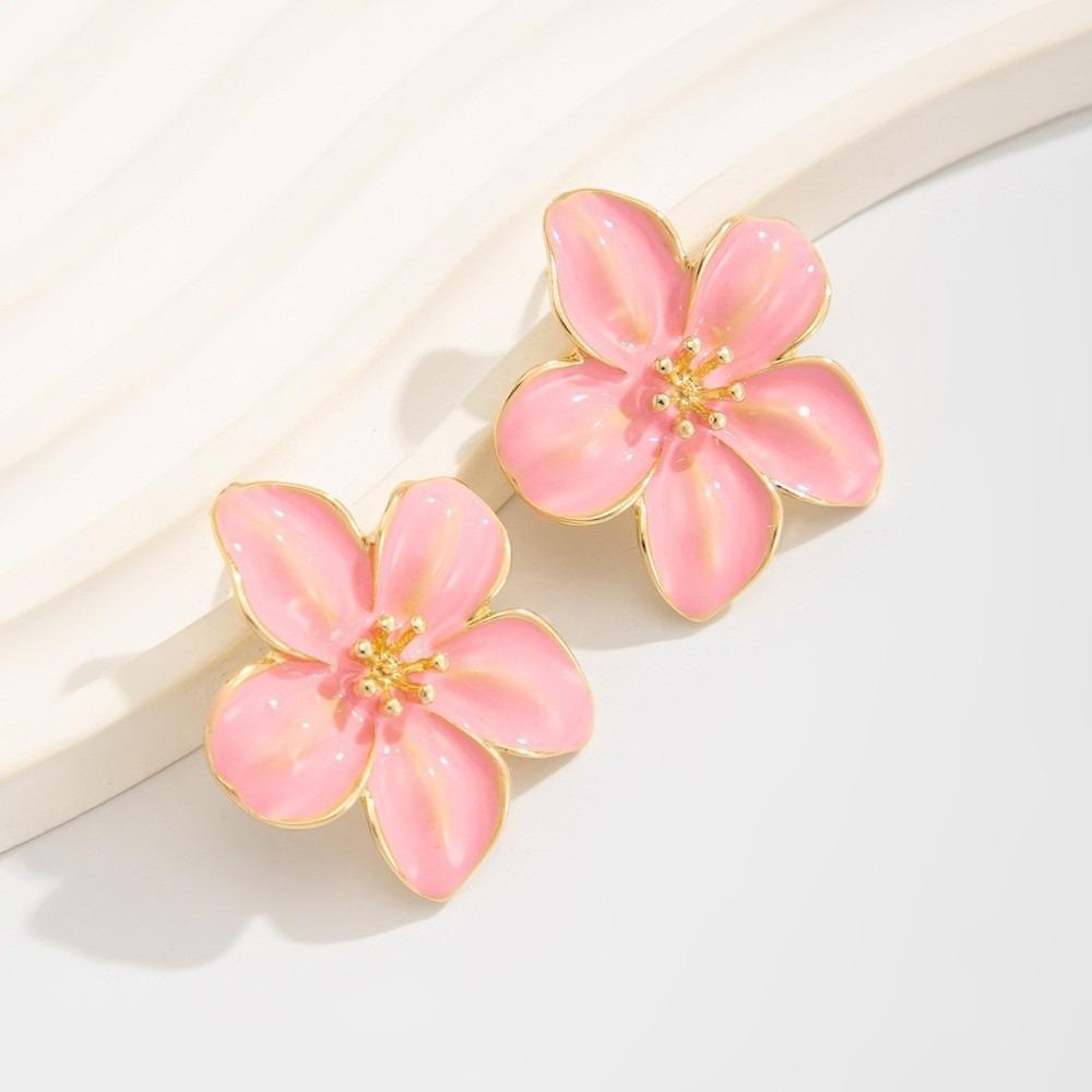 Multicolored Flower Earrings Alloy Spring Summer Earrings Exquisite Jewelry Gift Women