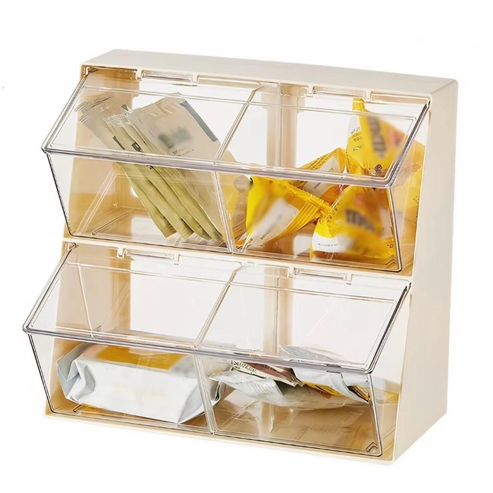 Dustproof Tea Bag Storage Box Large Capacity Coffee Pod Holder Durable Desktop Storage Box  Bar