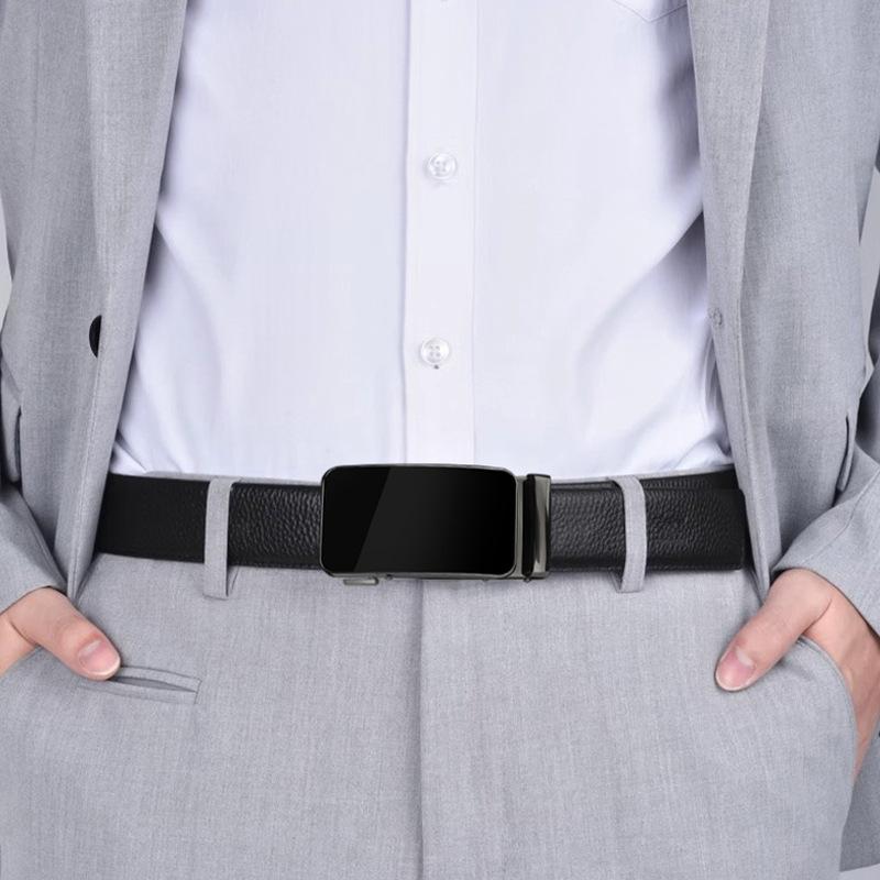 First Layer Cowhide Automatic Buckle Men'S Belt Casual Business Pants With Middle-Aged And Young Men'S Belt