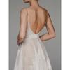 Spring Summer Women's Sexy Embroidered Sleeveless Strap Long Maxi Dress Evening Party Gown