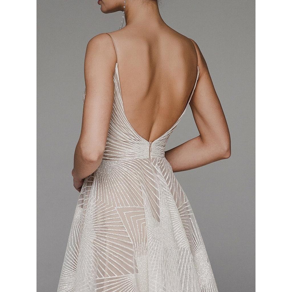 Spring Summer Women's Sexy Embroidered Sleeveless Strap Long Maxi Dress Evening Party Gown