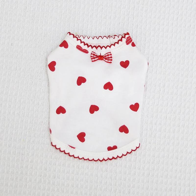 

Cute Heart Dog Vest Summer Cat Puppy Clothes Shirt Chihuahua Yorkshire Pomeranian Shih Tzu Dog Clothing Coat Pajamas Costume XL білий