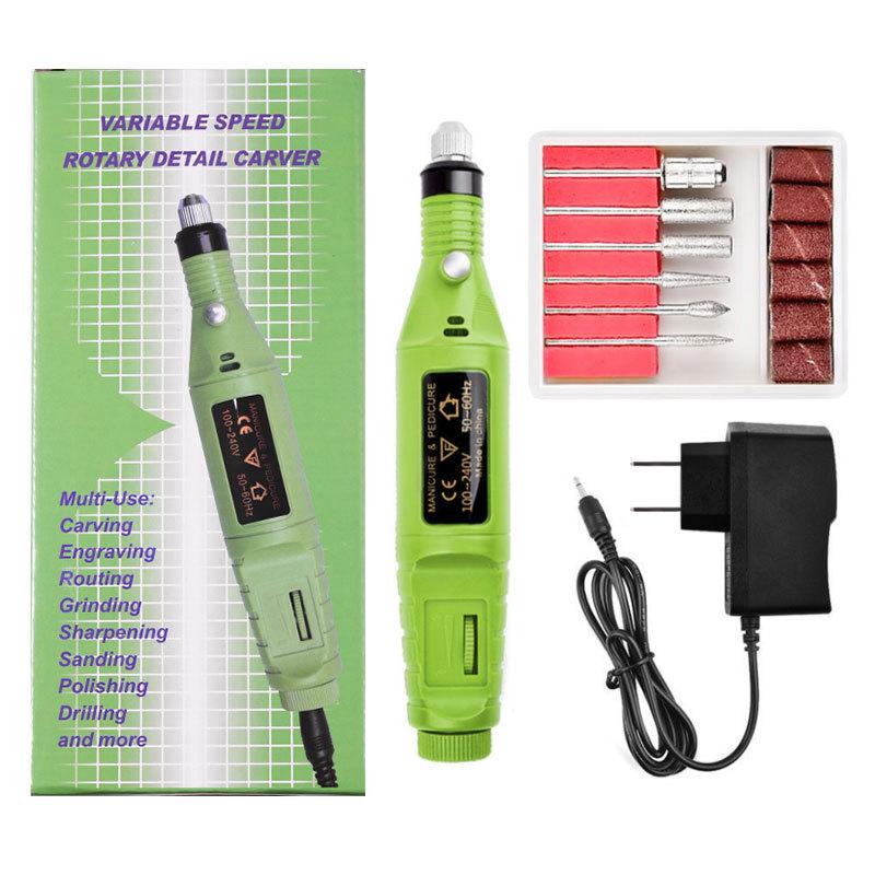 Strumenti per unghie Mini smerigliatrice elettrica Macchina portatile per unghie Pezzo per unghie Set smerigliatrice per unghie