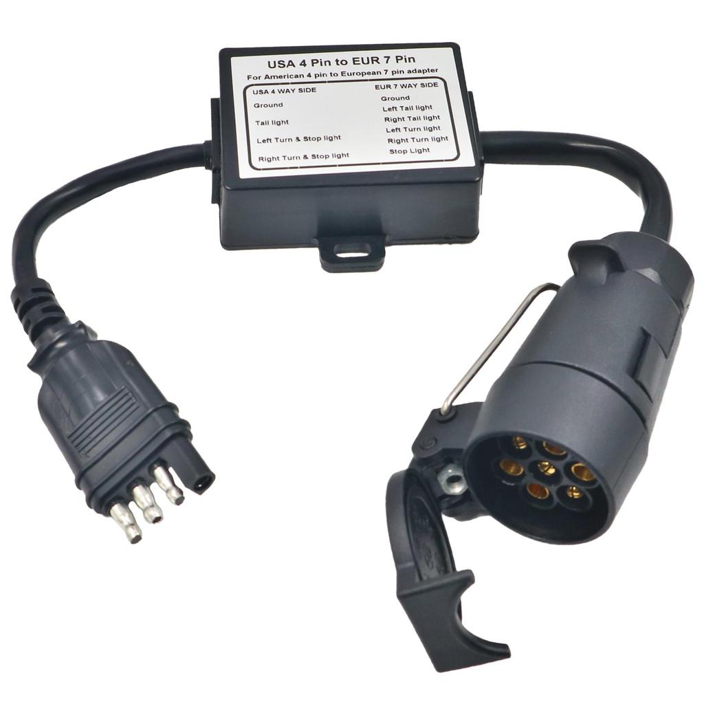 Trailer Adapter American 4-pin to European 7-pin for Truck Pickup Truck