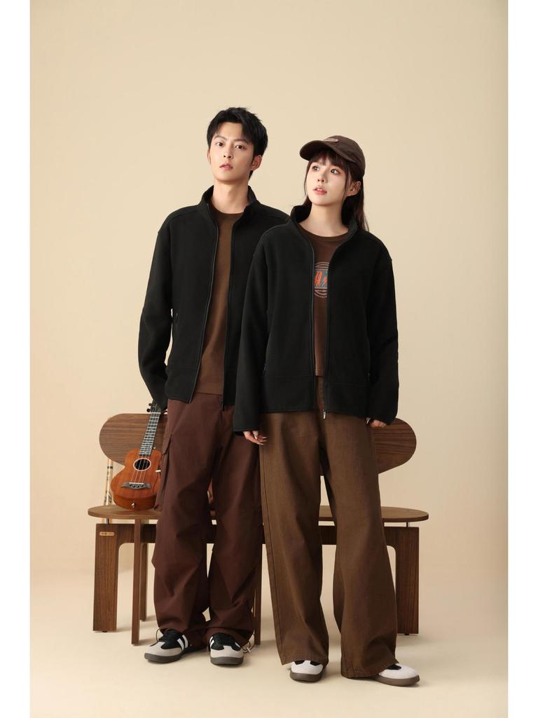 Autumn/Winter Fleece Stand-Up Collar Sweatshirt with Custom Logo & Embroidery