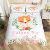 Cute Milk Cow Bedding Set King Cartoon Animal Duvet Cover Botanical Floral Comforter Cover Microfiber Farmhouse Bedspread Cover