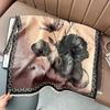 Winter Lotus Flower Style Artistic Scarf Retro Elegant Faux Cashmere Floral Women'S Warm Scarf Air Conditioner Shawls