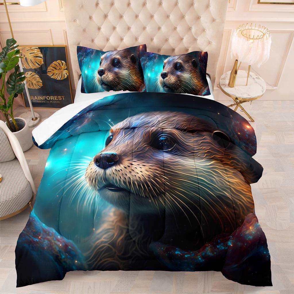 Comforter Sea Animals Theme Theme Home Comforter Quilted Blanket Goose Down Duvet King Queen 3D Blanket Size Twin