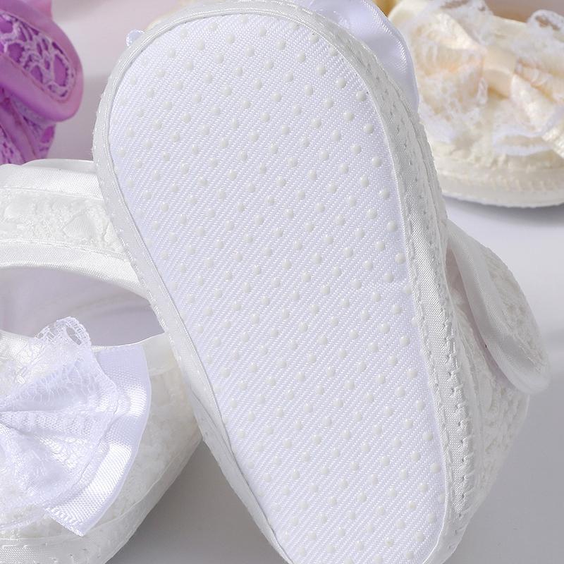 Spedbarn Baby Flate Sklisikre Sko Pustende Sløyfesko