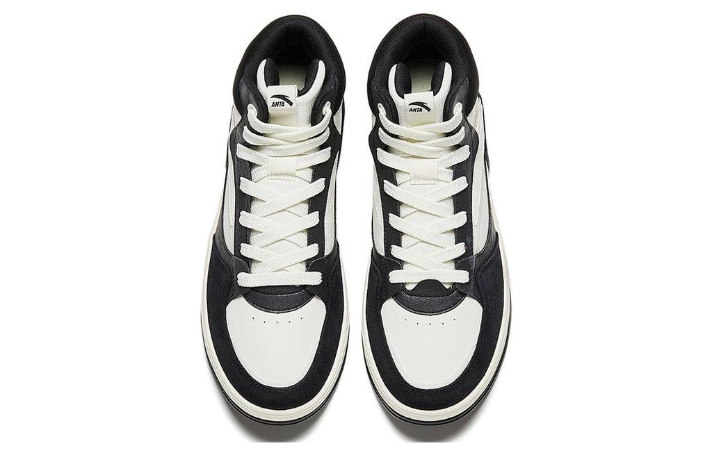 Men's Sneakers Anta Cushioning, Wear Resistant High top Skateboard Shoes Men's White Black