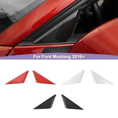 ABS A-pillar Triangle Trim Decoration Cover Sticker Trim For Ford Mustang 2016 Up Car Exterior Accessories