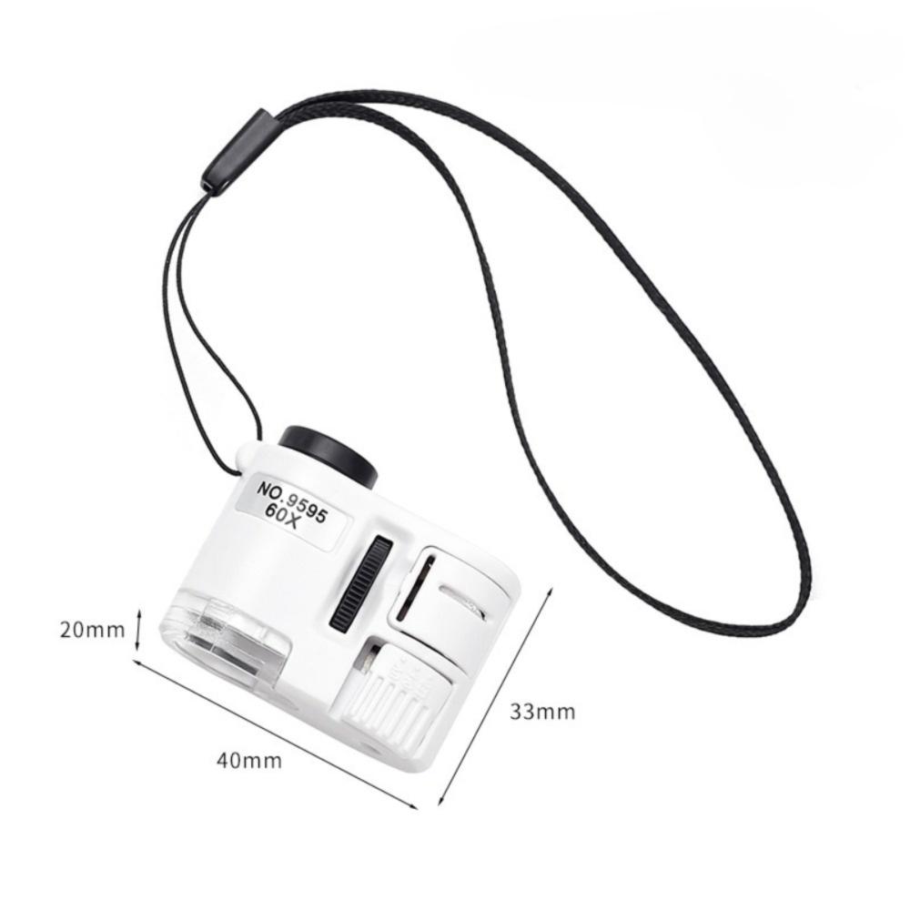 60-fache Vergrößerung Handlupe Beleuchtete Lesehilfe Taschenlupe Mini mit LED-Licht