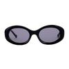 Leibeuntieolseu Lotus Lotus Acetate Oval Style Sunglasses Black Col.1