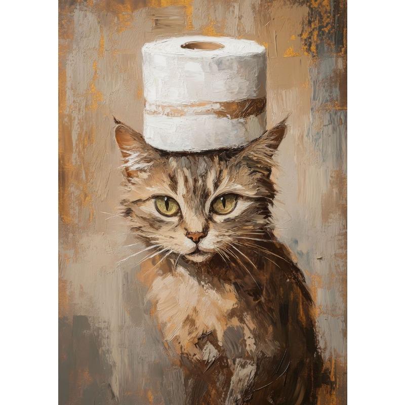 Bathroom Animal with Toilet Paper Posters Prints Fox Tiger Otter Cow Panda Monkey Canvas Painting Wall Art Pictures Home Decor