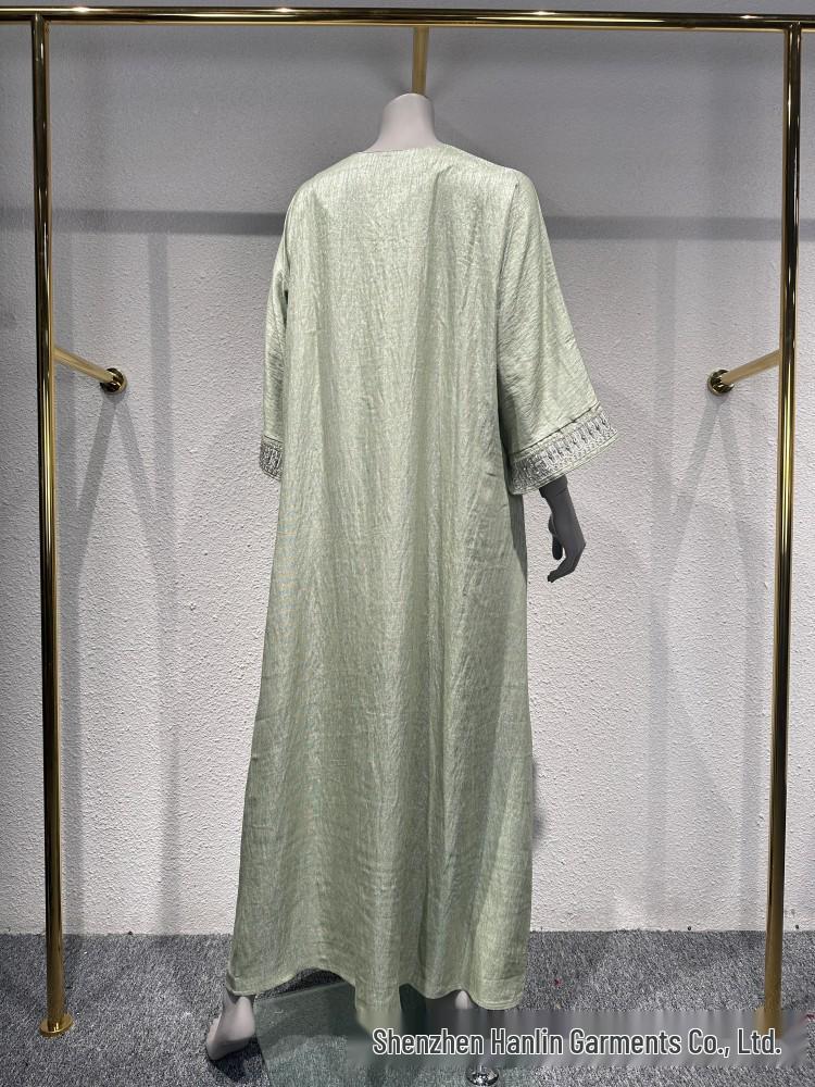 L230 Rhinestone Craft Muslim Abaya Jalabiya Evening Gown