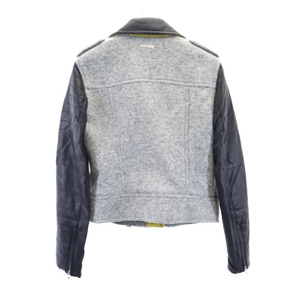 ARMANI EXCHANGE wool blend Imitation Leather Riders jacket S switching Women Used