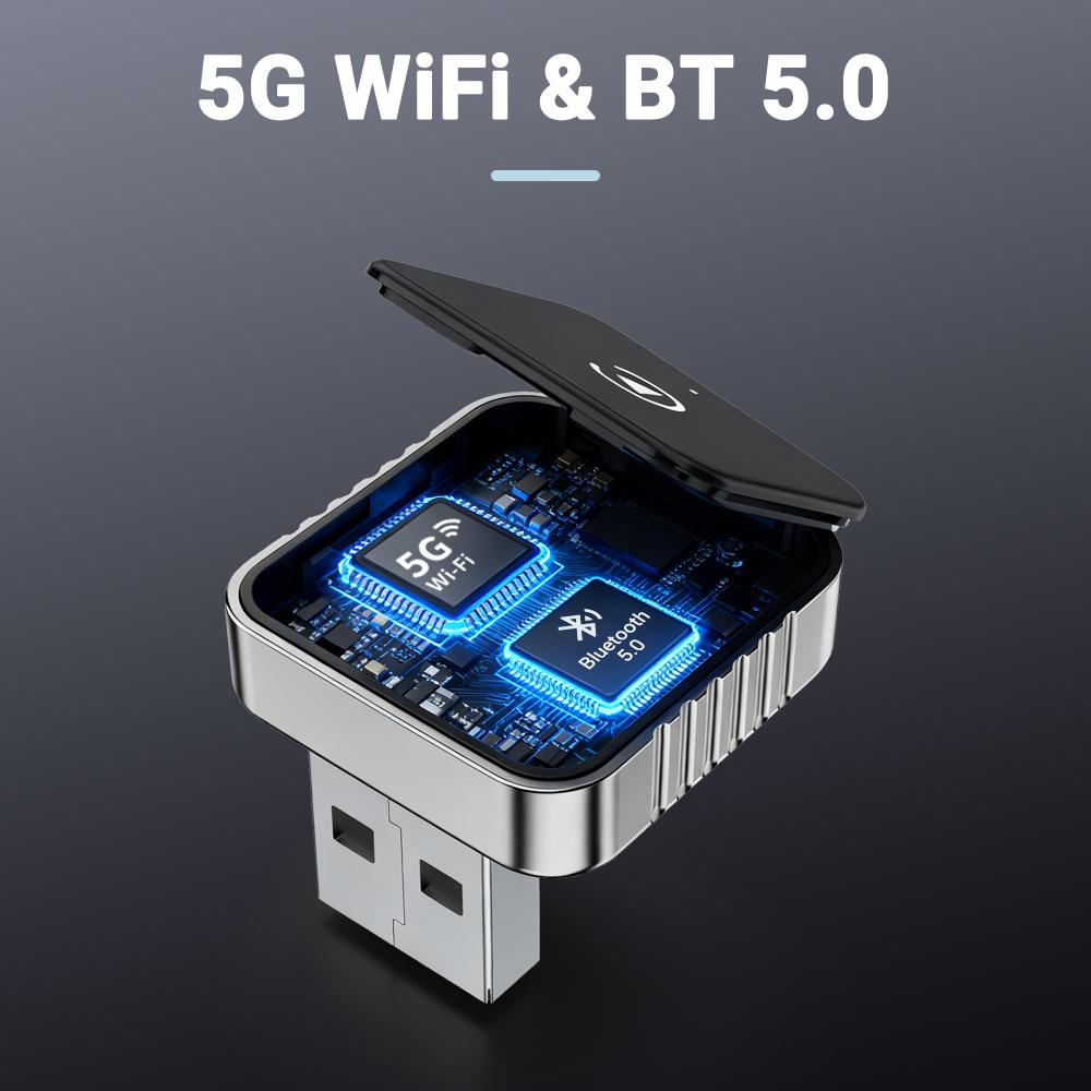 2026 New 2in1 Wired to Wireless High-Quality Car Accessory Smart Box 5GHz WiFi Type-C/USB