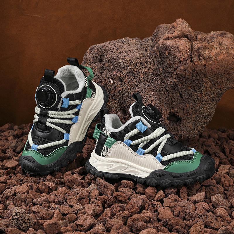 Boys' Winter 2024 Running Shoes: Soft Sole, Velvet-Lined, Casual Sneakers for Big Kids