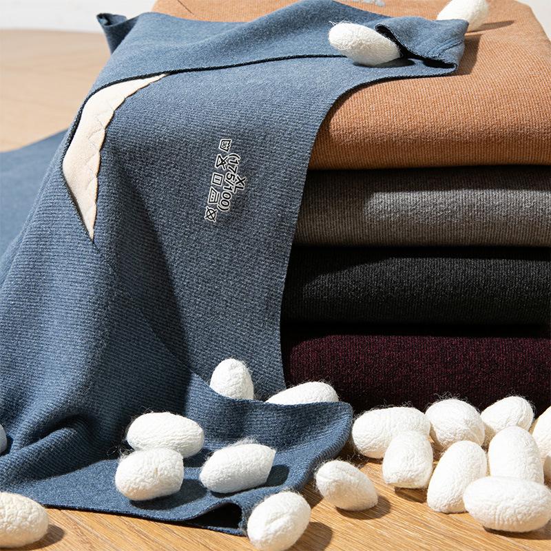 Męska Bezszwowa Jedwabna Kamizelka: Ciepła, wyściełana aksamitem, podgrzewane plecy, dopasowany krój, plus size, idealna na jesień i zimę.