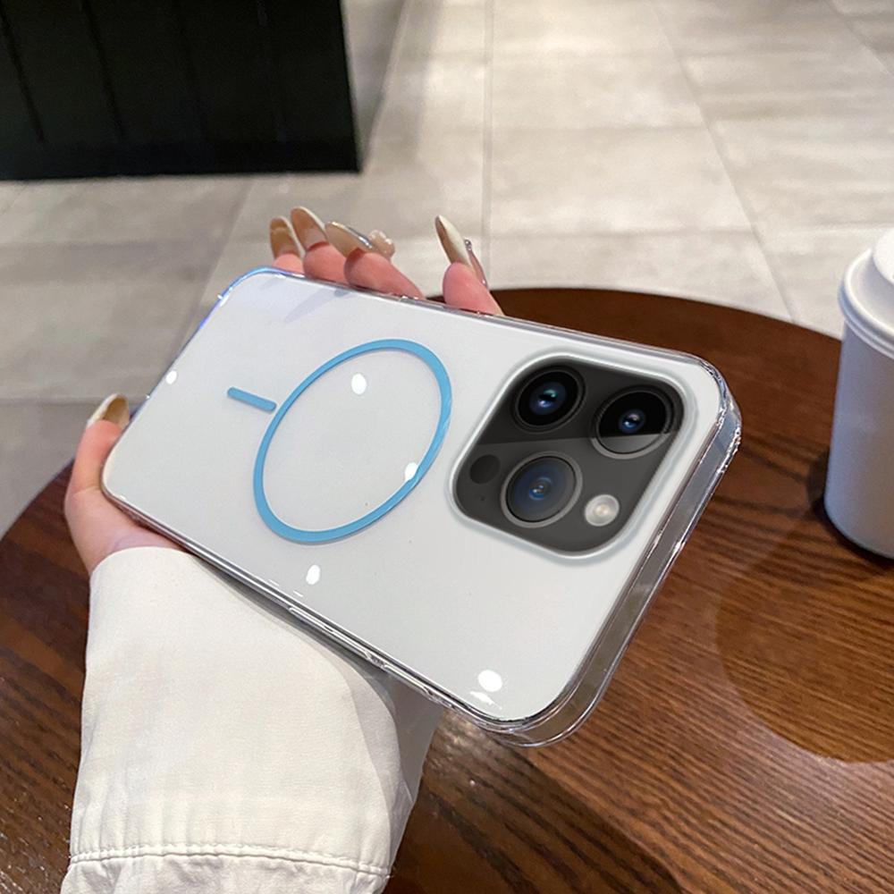 

For iPhone 14 Pro Case Compatible with MagSafe Clear Slim PC Phone Back Cover Transparent Black