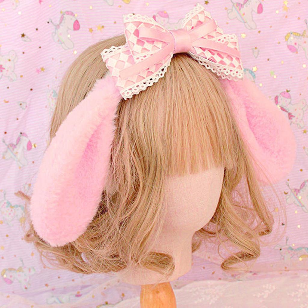 Sweet Style Tiara Women Students Photoshoot Hairband Cartoon Melody Ears Bowknot Headbands Plush Fluffy Hair Hoop