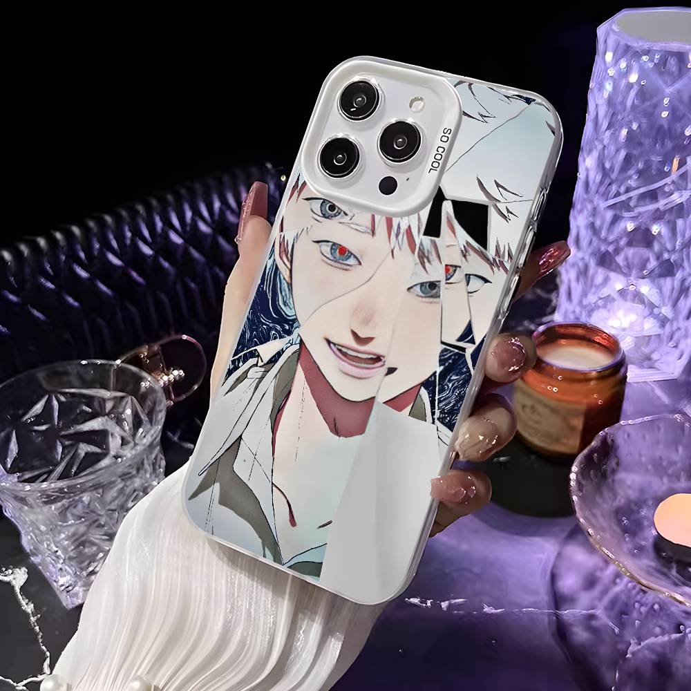 Anime the Summer Hikaru Died Phone Case For iPhone 16 15 14 13 12 11 Pro Max White Ultra-thin Laser Metallic Aurora Funda