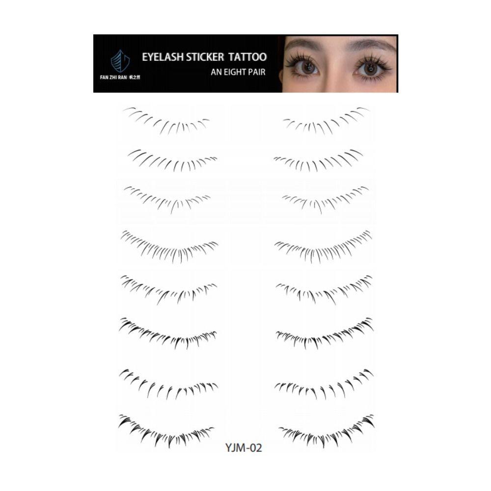 8/10Pairs Multi-Style Lower Eyelash Tattoo Stickers 3D Simulation False Eyelashes Stickers Quick Waterproof