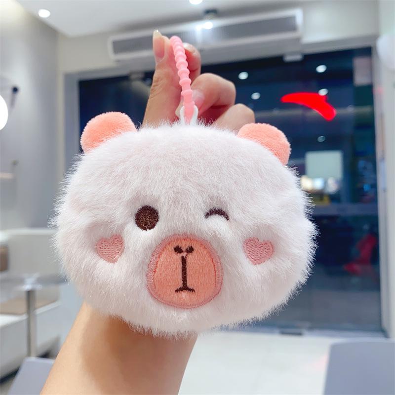 Capybara Plush Keychain - Adorable Cartoon Pendant Toy Gift for Kids