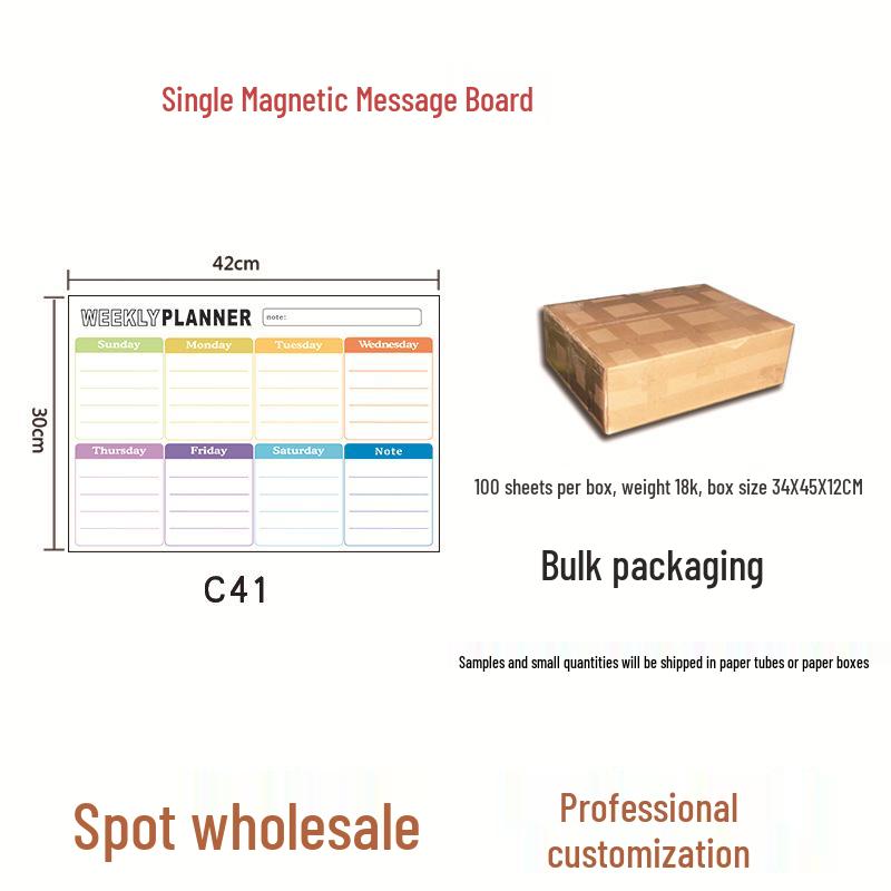Custom Magnetic Wipeable Acrylic Fridge Calendar Board Sticker.