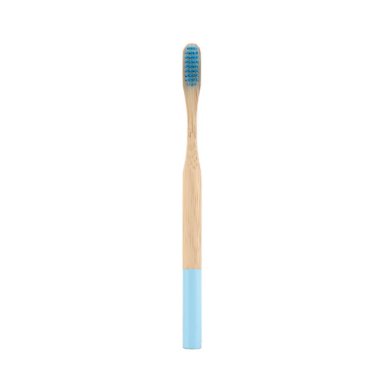 Custom Logo and Packaging Color Painted Round Handle Adult Soft Bristle Eco Biodegradable Bamboo Toothbrush