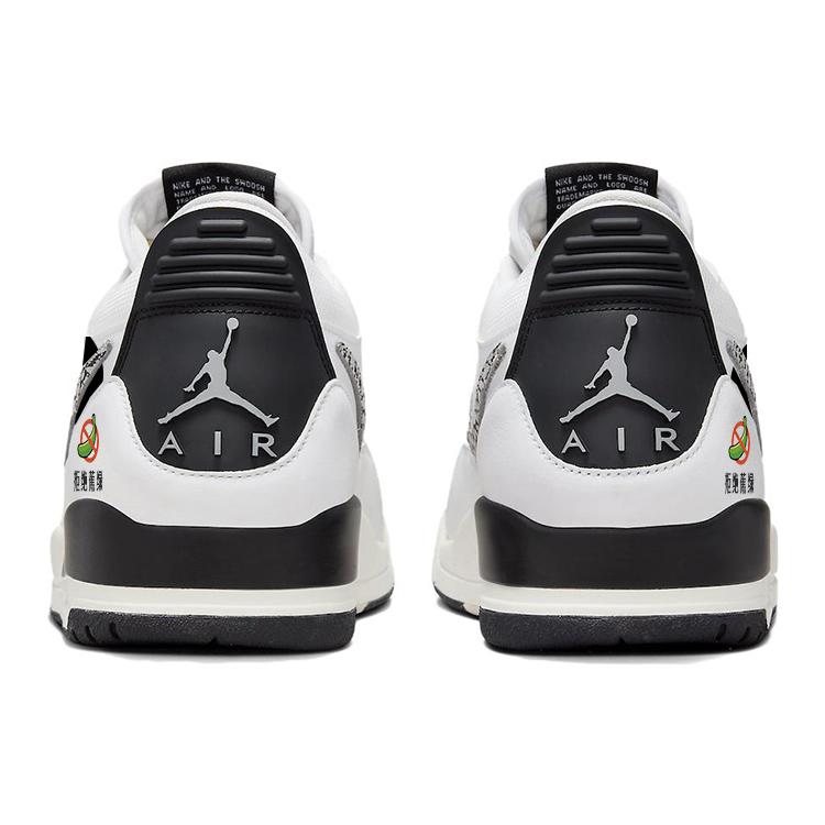 Jordan Legacy 312 Cushioning Slip Resistant Abrasion Resistant Mid top Vintage Basketball Shoes Men's Black White CD7069-110(Team56-hello)