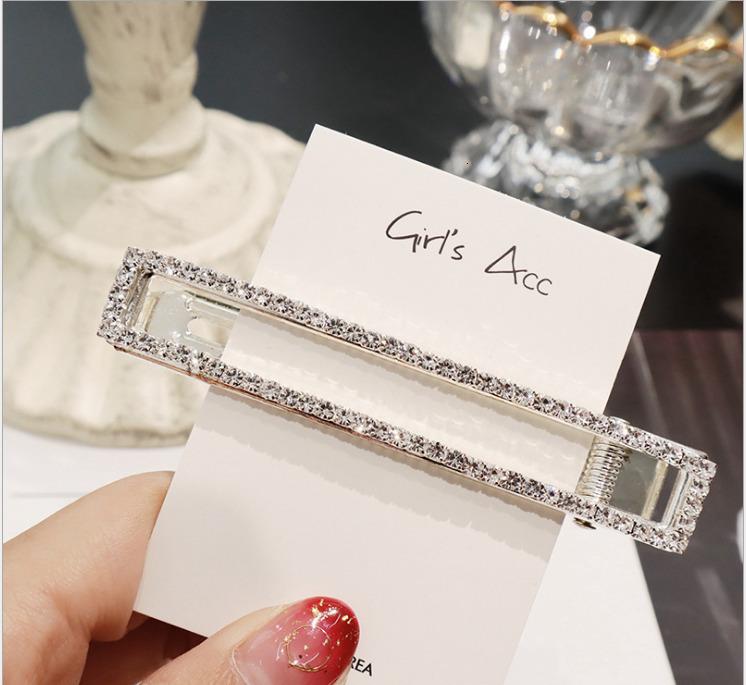 Luxury Full Crystal Pearl Hair Clips Pins Fashion Geometric Waterdrop Rectangle Duckbill Clip For Women Girls Hair Accessories