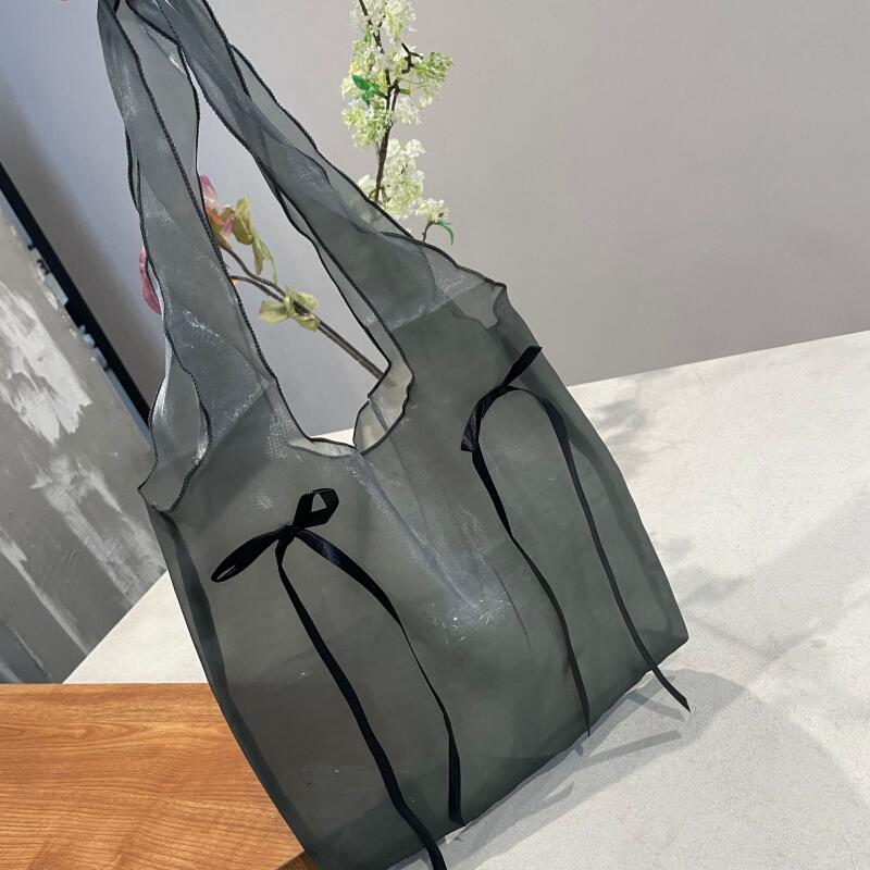 

Нежные сумки на плечо с бантом для женщин, летние дорожные пляжные сумки для моря, простые женские сумки-тоут, корейские женские модные сумки