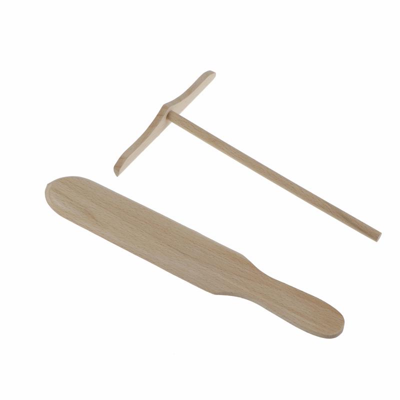 Wooden Pancake Spreader Crepe Tortilla Rake Batter Spreading Kitchen Utensil