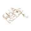 Chanel Logo Faux Pearl Brooch Women accessories Gold FF6919