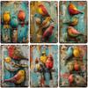 Metal Tin Poster Pastoral Birds Metal Tin Signs Posters Plate Wall Decor for Bars Restaurant Cafe Clubs Retro Posters Plaque