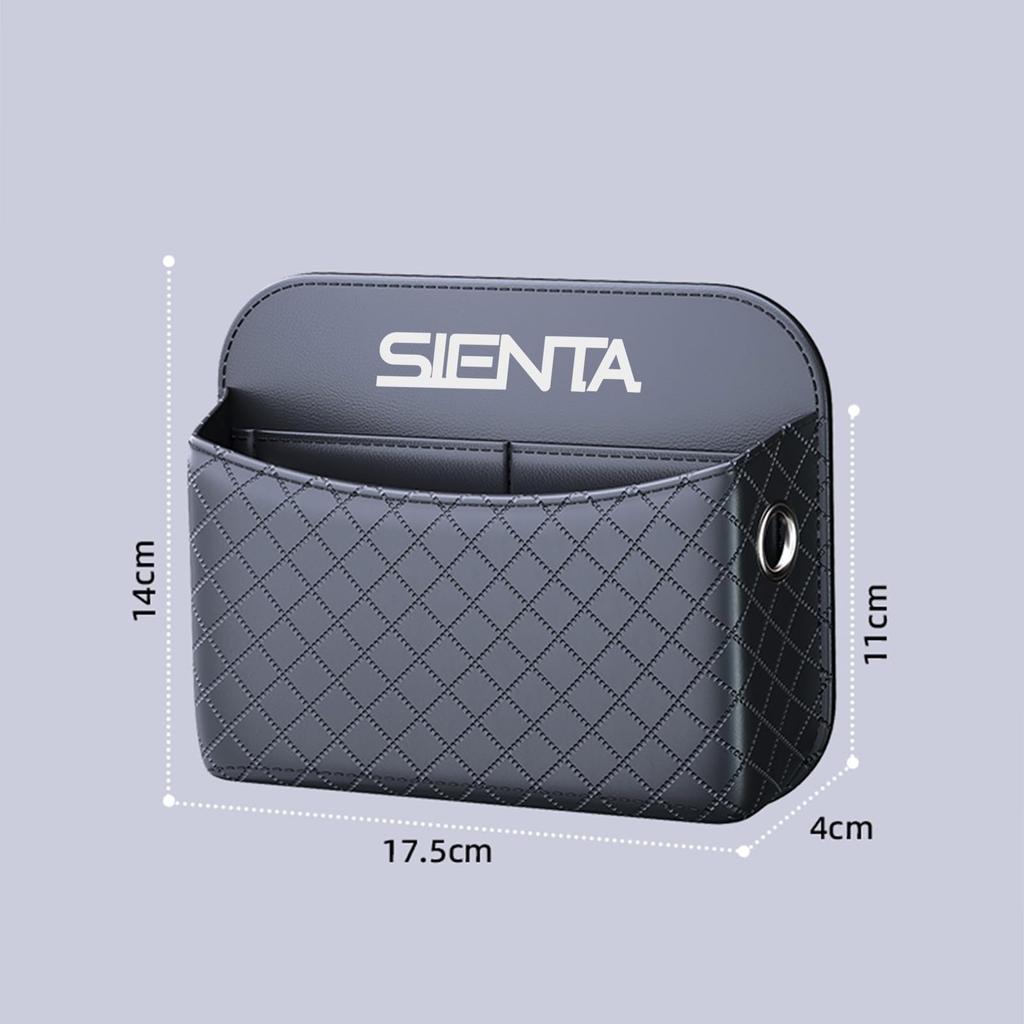 Car Storage Car Adhesive Door Storage Interior Leather Small Item Compatible with SIENTA 10 Series 15 Convenient Easy Organizes ID Black XIBUSANA
