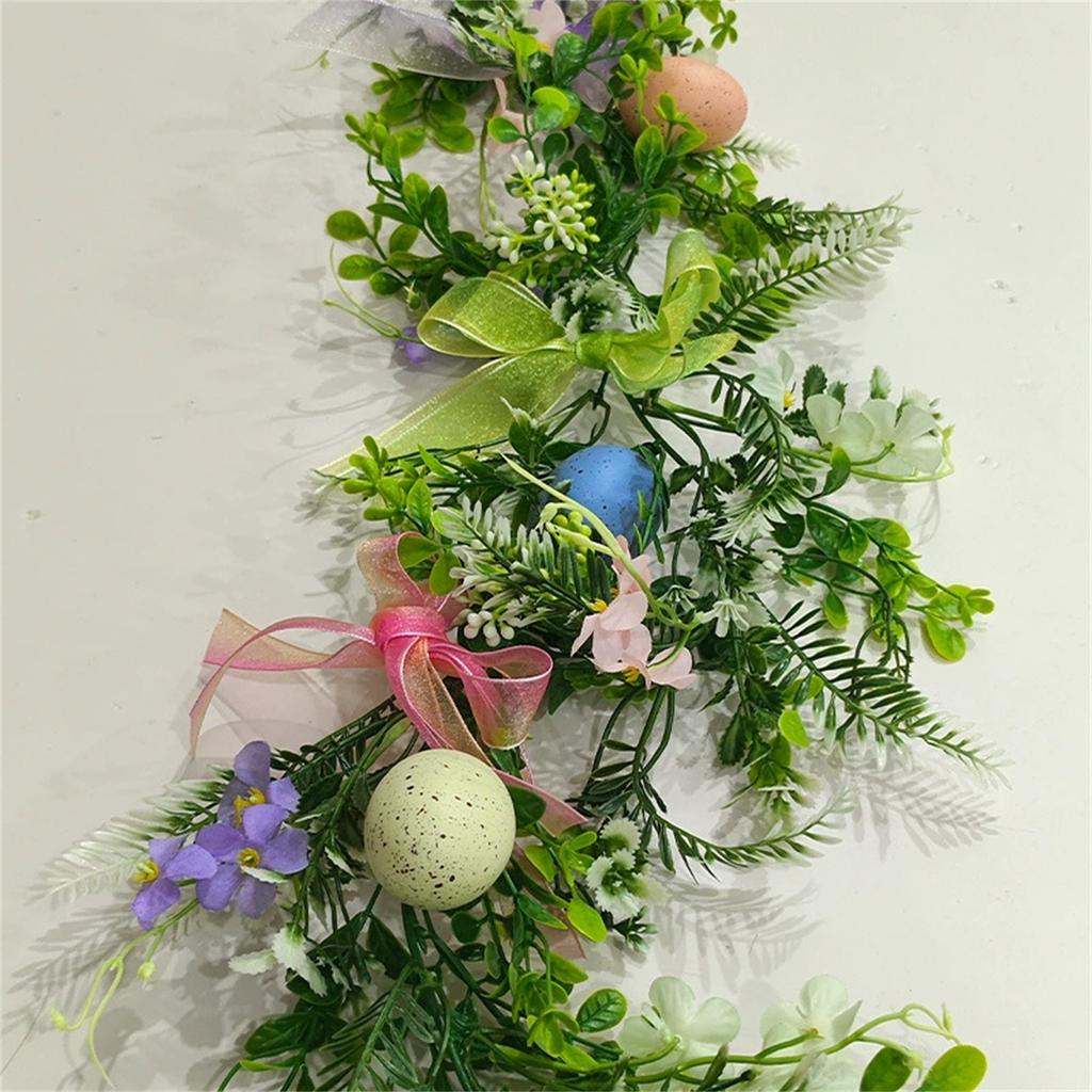 Egg Rattan Bow Imitation Flower Green Plant Interior Decoration