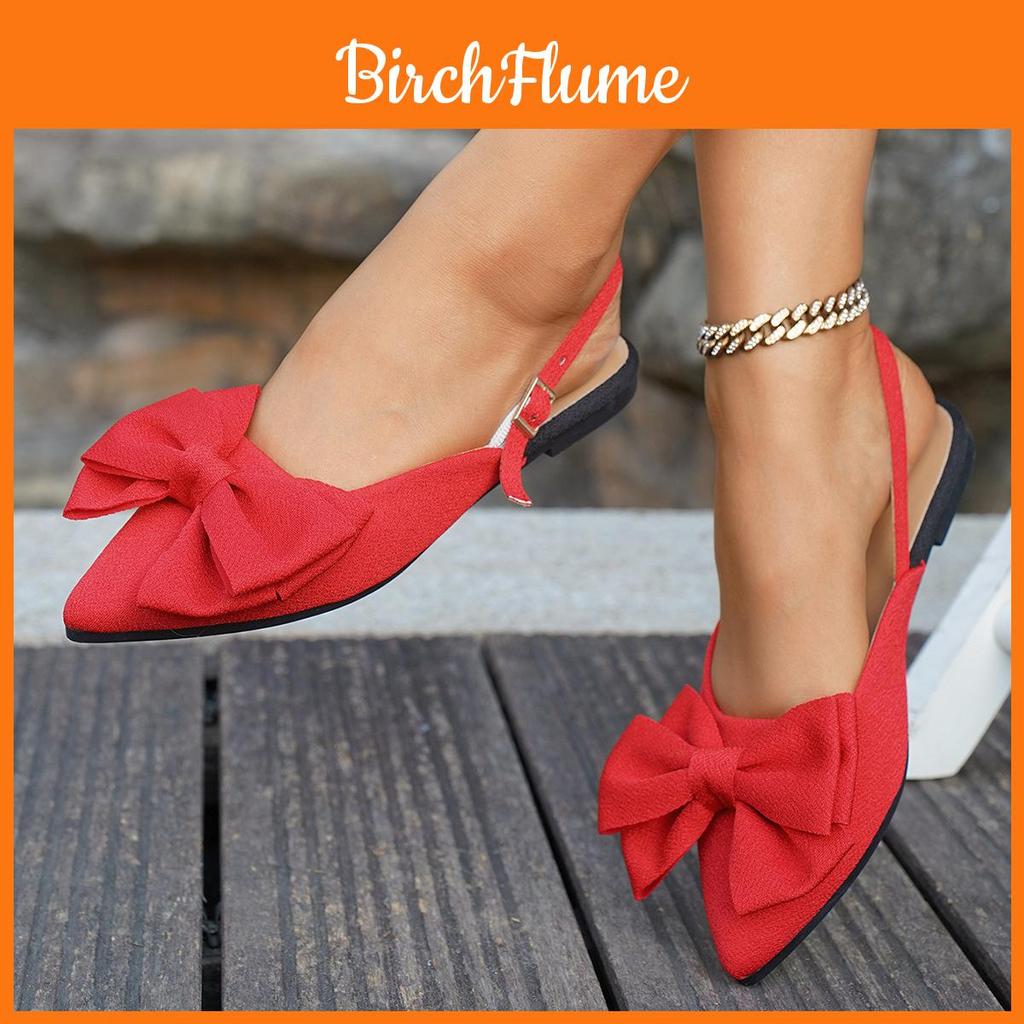 Summer Flat Slip On Shoes With Bow Detail For Womens Casual Comfort Wear