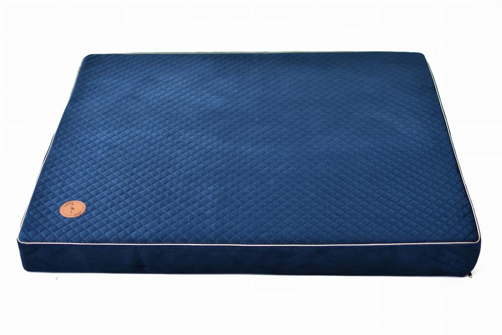 Hector Orthopedic Mattress Navy Blue Velvet Karo - 85 X 70 X 10