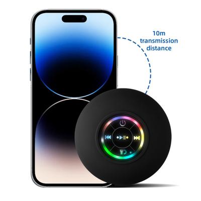 Enceinte de douche Bluetooth avec éclairage LED, connexion stable, étanche IPX4, portable, sans fil, lecteur de musique