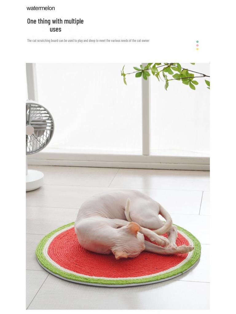 Meowxianer Watermelon Cat Scratching Board & Hemp Mat Cat Toy Set