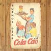 Vintage Buenos Días ColaCao Family Tin Sign Wall Art  Nostalgic Kitchen  Dining Scene Retro Home Decor for Warm Gatheri