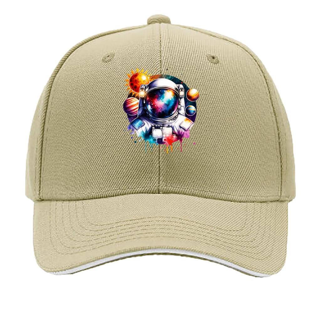 Colorful Astronaut Space Galaxy Planets Sun Illustration Sandwich Baseball Cap Unisex Women Sun Cap Outdoor Workouts Hat