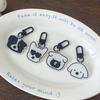 Hand-Painted Puppy Emoji Keychain: Cute Acrylic Bag Charm for Couples or Besties