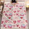 Retro Lettering Love Letter Design Flannel Printed Blanket Suitable For All Seasons Suitable For Living Room Office Sofa Travel