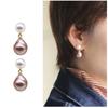 Classic Double Bead Baroque Stud Earrings Purple Special-shaped Pearl Ins Retro Texture Water Drop Pearl Earrings Extravagant