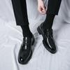 Brown Leather Men’s BlackLeather Man Formal Classic Brogue Business Shoes Chaussure Homme Fashion Odor Prevention Platform