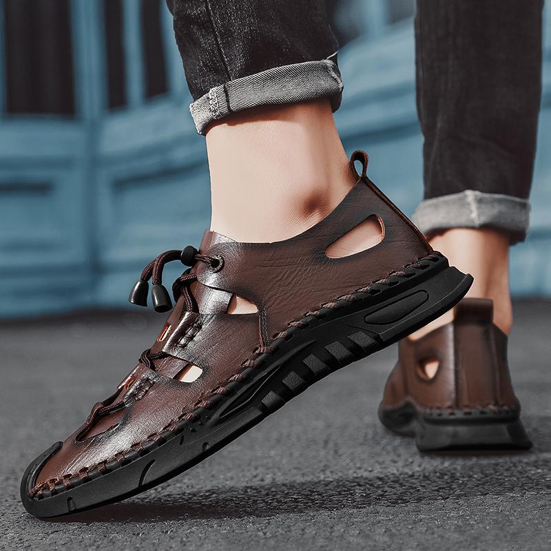 Fashion Genuine Leather Summer Shoes Retro and Trendy Men's Styles Daily Business Office Dress Up Party Quality New Shoes Breathable