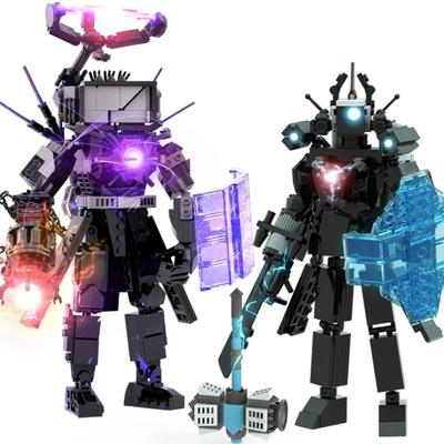Skibidi Bausteine Spielzeug – Kameramann/Titan/Uhrenkönig Animationsfiguren Modell, DIY Montagesteine für Jungen Mädchen Kinder Geburt